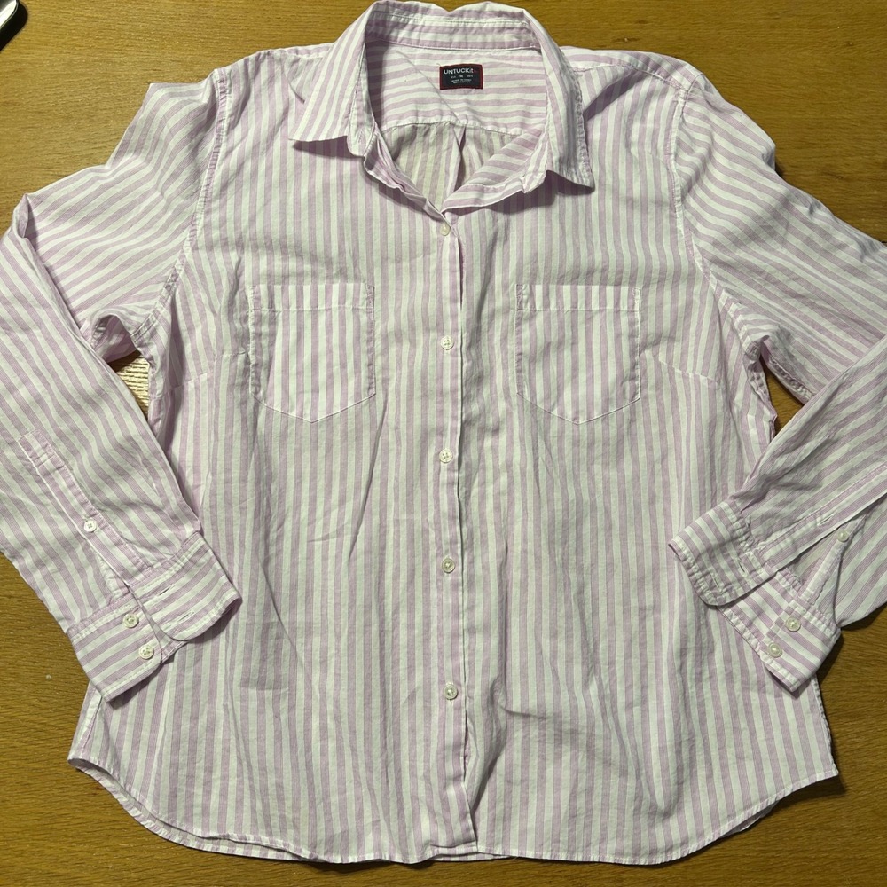 UNTUCKit Women's Striped Button Down Shirt Long Sleeve Casual‎ Cotton